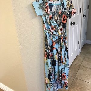 NWT maternity mint green floral high low dress